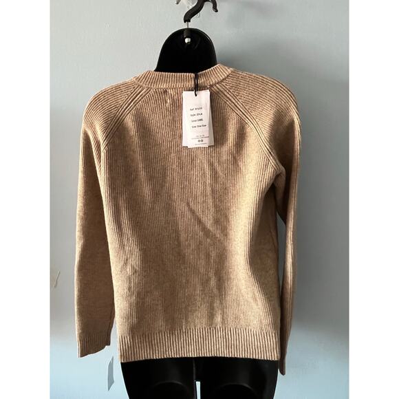 Sunny Studio Zola Camel Knit Sweater One Size Gold Button Shoulder Pullover NWT - Picture 3 of 8